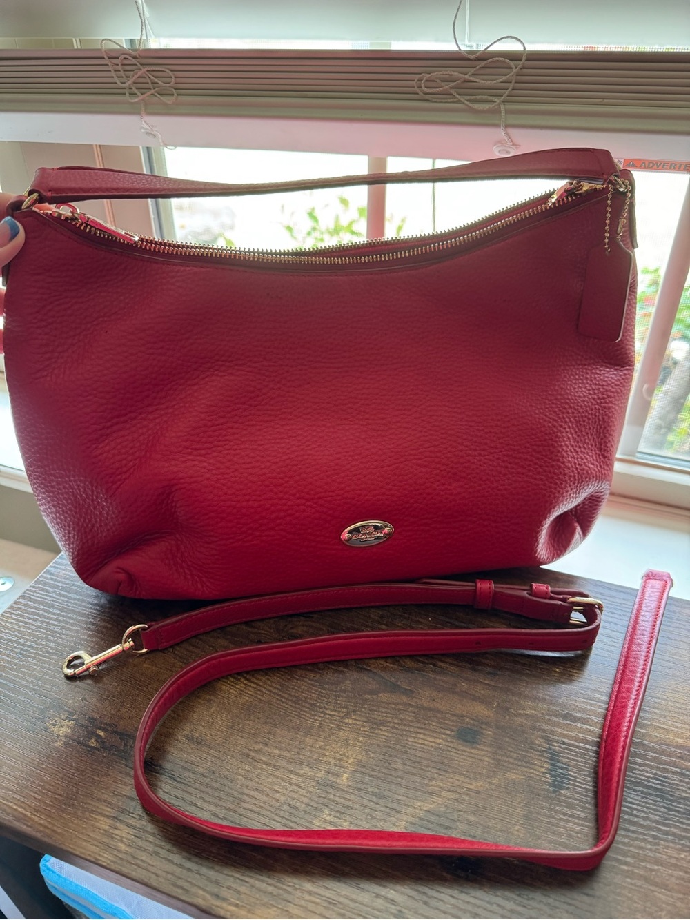 Coach Red Pebbled Leather Shoulder Bag Crossbody – AS IS